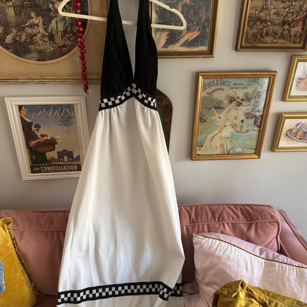 Black and white checkered maxi dress,